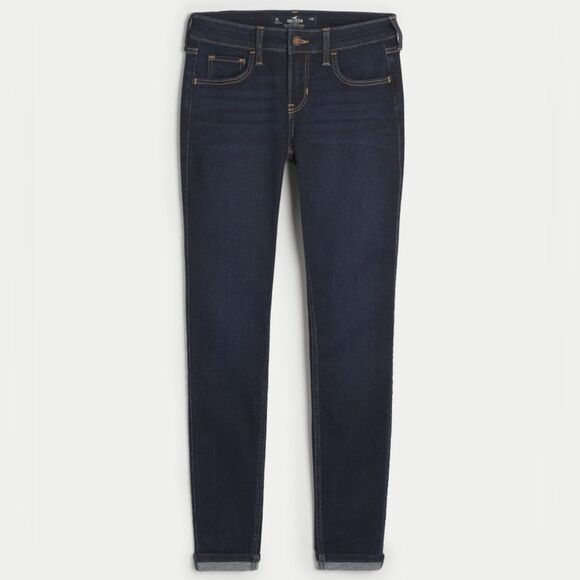 🐞Hollister Dark Blue Long Length Skinny Jeans Size 7/29 Long - Picture 3 of 12